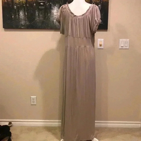 Paper Doll Tan Bridgerton Maiden Style Maxi Dress w/Empire Waist-Size 3X - Picture 2 of 8